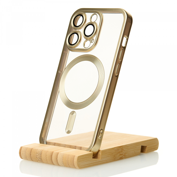 Силиконовый чехол MagSafe SHINING MATTE для iPhone 15 Pro gold