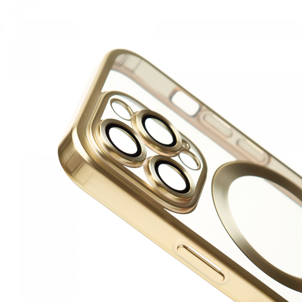Силиконовый чехол MagSafe SHINING MATTE для iPhone 15 Pro gold