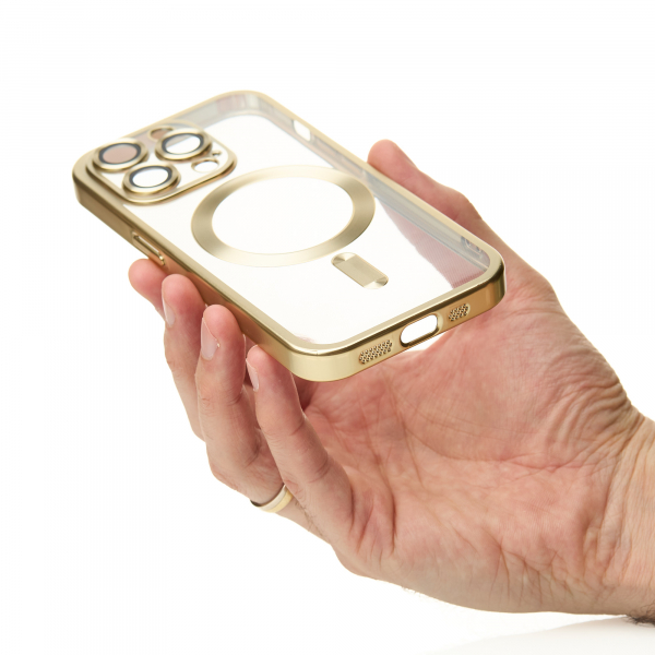 Силиконовый чехол MagSafe SHINING MATTE для iPhone 13 Pro Max gold