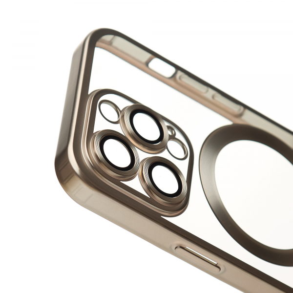 Силиконовый чехол MagSafe SHINING MATTE для iPhone 15 Pro natural titanium