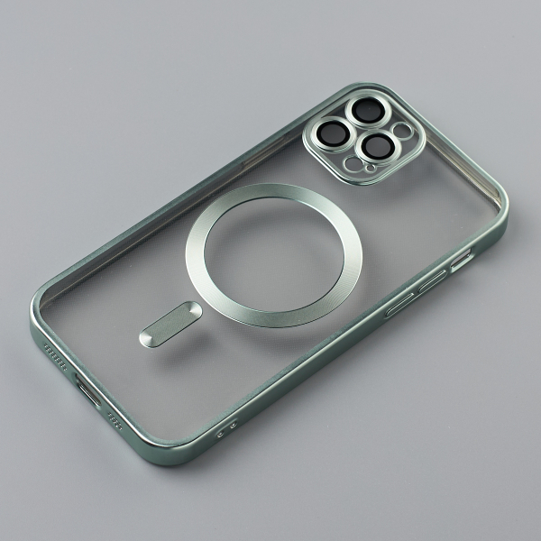 Силиконовый чехол MagSafe SHINING MATTE для iPhone 12 Pro Max mint