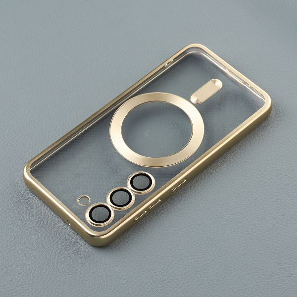 Силиконовый чехол MagSafe SHINING MATTE для Samsung S24 gold