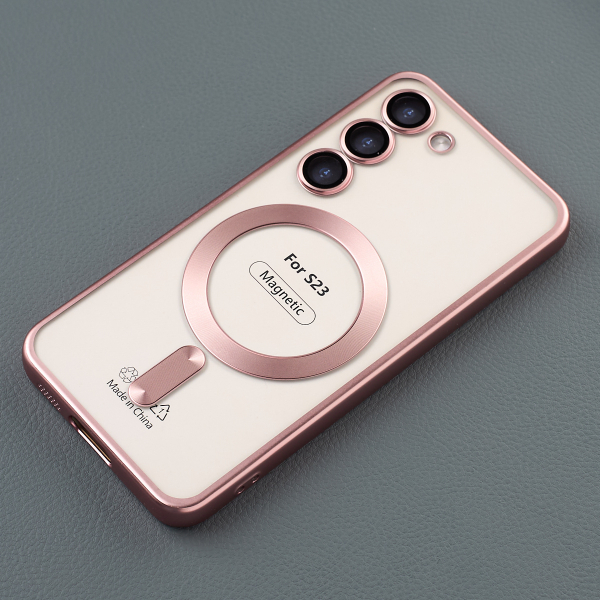 Силиконовый чехол MagSafe SHINING MATTE для Samsung S23 pink