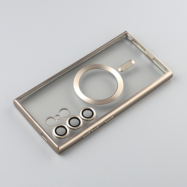 Силиконовый чехол MagSafe SHINING MATTE для Samsung S24 Ultra natural titanium
