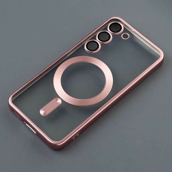 Силиконовый чехол MagSafe SHINING MATTE для Samsung S23 pink