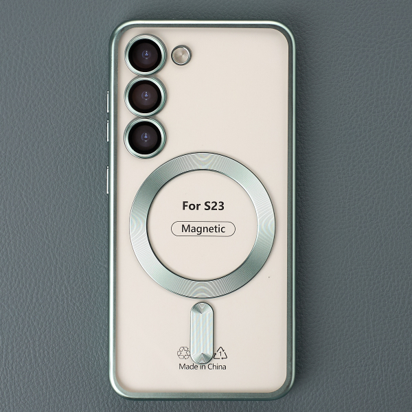 Силиконовый чехол MagSafe SHINING MATTE для Samsung S23 mint
