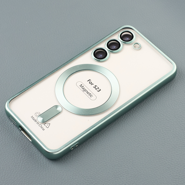 Силиконовый чехол MagSafe SHINING MATTE для Samsung S23 mint