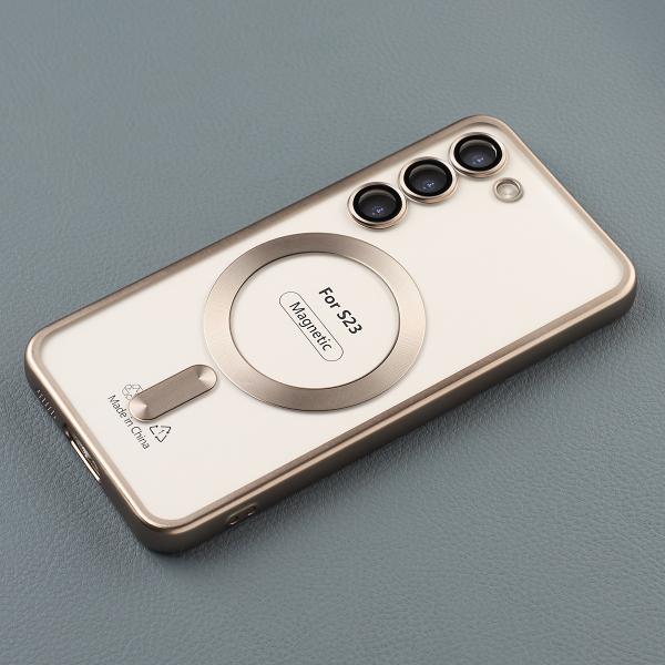 Силиконовый чехол MagSafe SHINING MATTE для Samsung S23 natural titanium