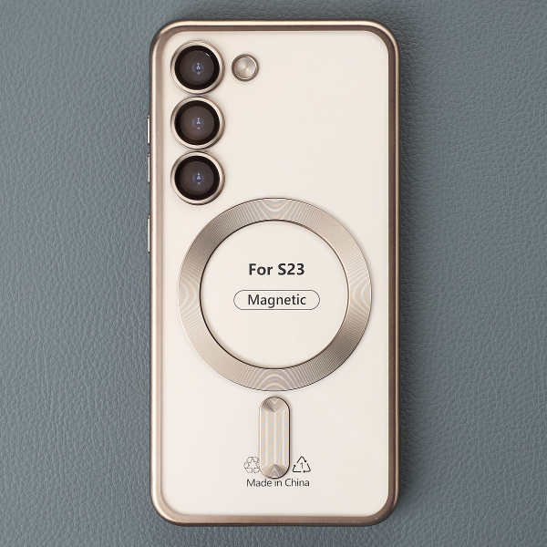 Силиконовый чехол MagSafe SHINING MATTE для Samsung S23 natural titanium