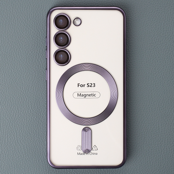 Силиконовый чехол MagSafe SHINING MATTE для Samsung S23 deep purple
