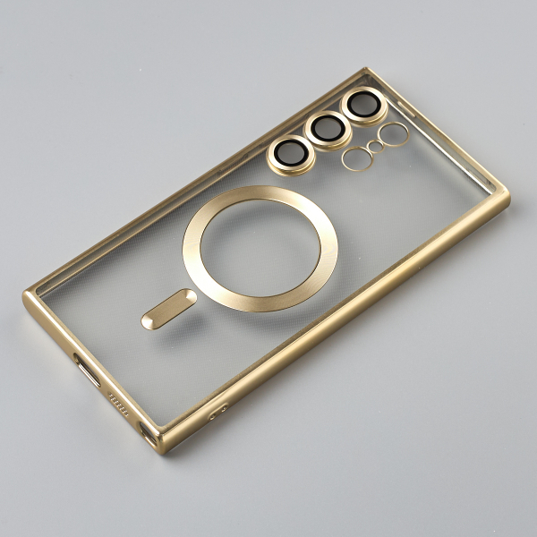 Силиконовый чехол MagSafe SHINING MATTE для Samsung S24 Ultra gold