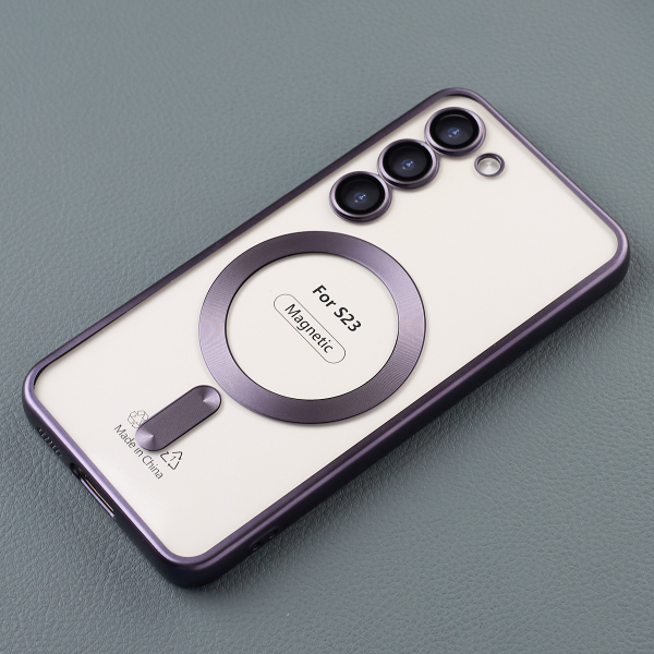 Силиконовый чехол MagSafe SHINING MATTE для Samsung S23 deep purple