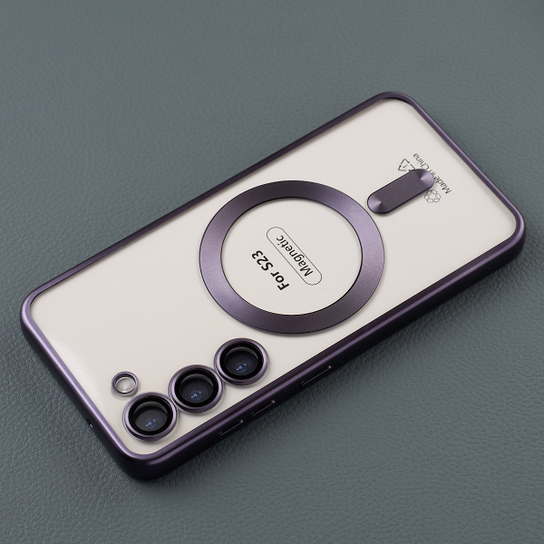Силиконовый чехол MagSafe SHINING MATTE для Samsung S23 deep purple