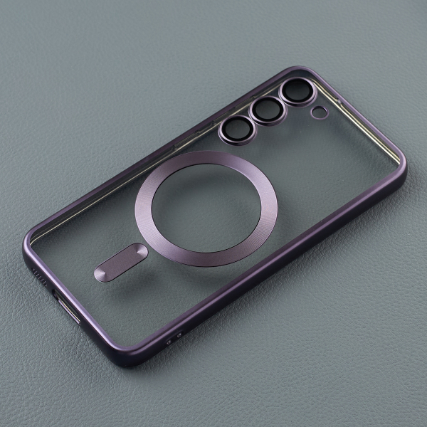Силиконовый чехол MagSafe SHINING MATTE для Samsung S23 deep purple