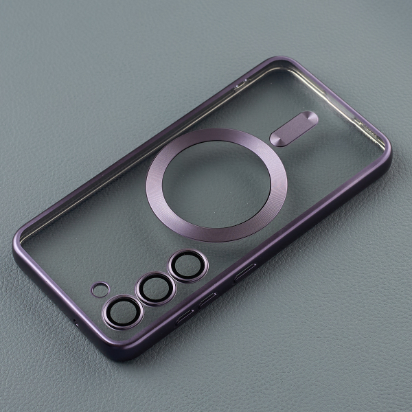 Силиконовый чехол MagSafe SHINING MATTE для Samsung S23 deep purple