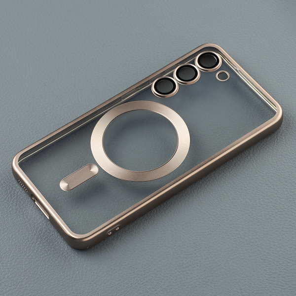 Силиконовый чехол MagSafe SHINING MATTE для Samsung S24 natural titanium
