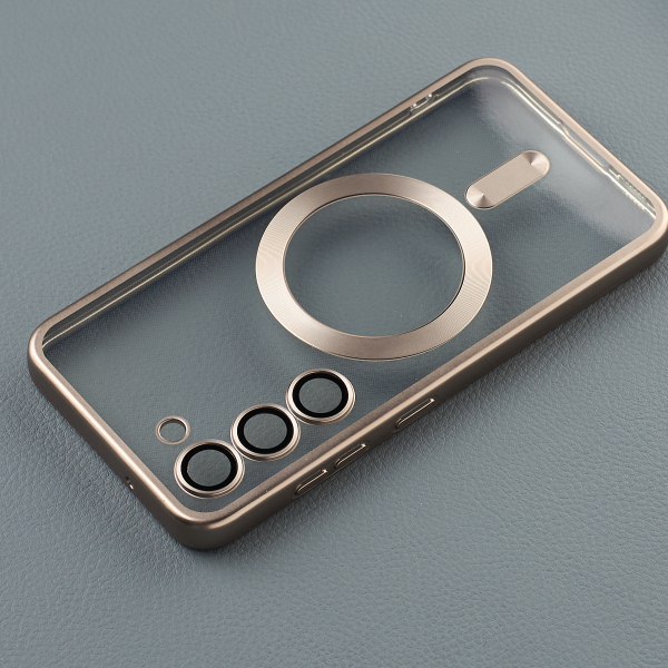 Силиконовый чехол MagSafe SHINING MATTE для Samsung S24 natural titanium