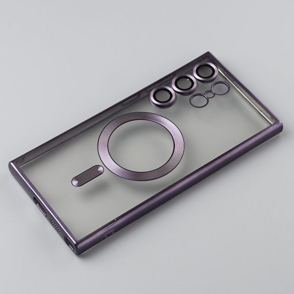 Силиконовый чехол MagSafe SHINING MATTE для Samsung S24 Ultra deep purple