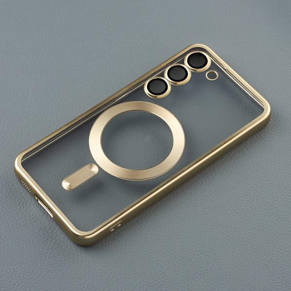 Силиконовый чехол MagSafe SHINING MATTE для Samsung S23 gold