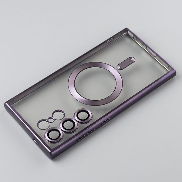 Силиконовый чехол MagSafe SHINING MATTE для Samsung S24 Ultra deep purple
