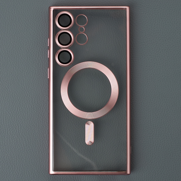 Силиконовый чехол MagSafe SHINING MATTE для Samsung S23 Ultra pink