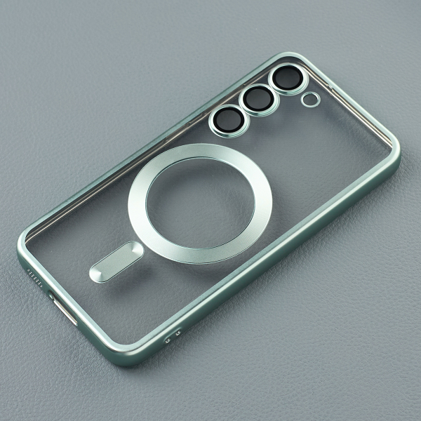 Силиконовый чехол MagSafe SHINING MATTE для Samsung S23 FE mint