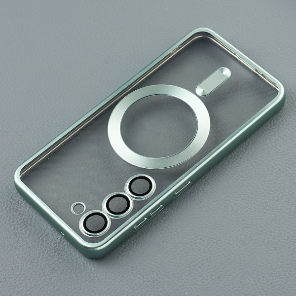 Силиконовый чехол MagSafe SHINING MATTE для Samsung S23 FE mint