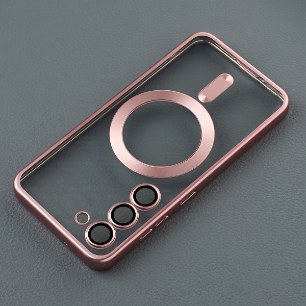 Силиконовый чехол MagSafe SHINING MATTE для Samsung S23 FE pink