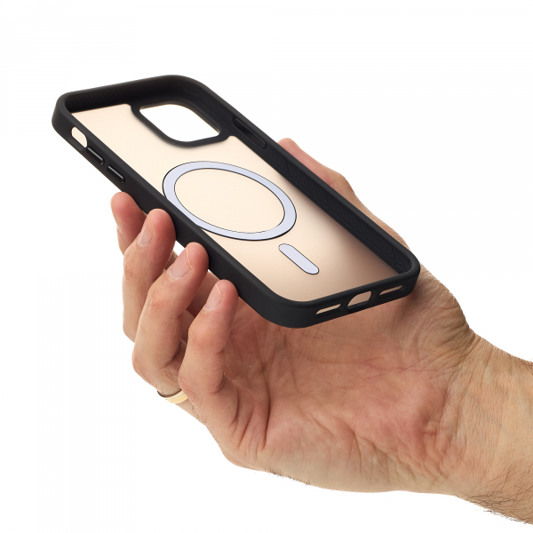 Силиконовый чехол MATTE с поддержкой MagSafe для iPhone 14 classic black