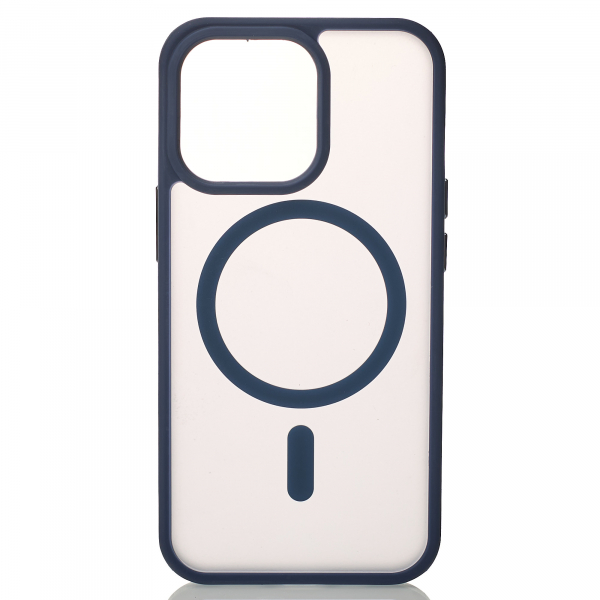 Силиконовый чехол MATTE с поддержкой MagSafe для iPhone 14 Pro Max dark blue