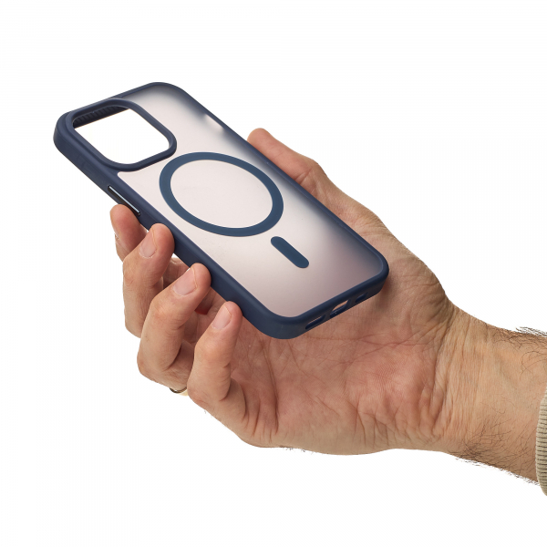 Силиконовый чехол MATTE с поддержкой MagSafe для iPhone 14 Pro Max dark blue