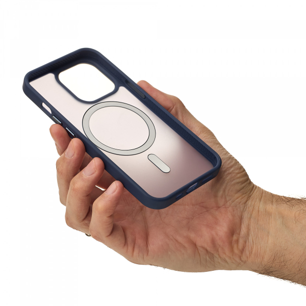 Силиконовый чехол MATTE с поддержкой MagSafe для iPhone 14 Pro Max dark blue