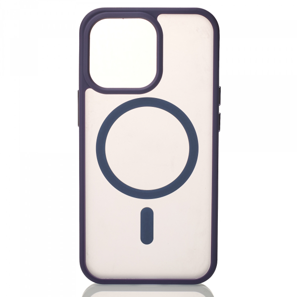 Силиконовый чехол MATTE с поддержкой MagSafe для iPhone 15 dark purple