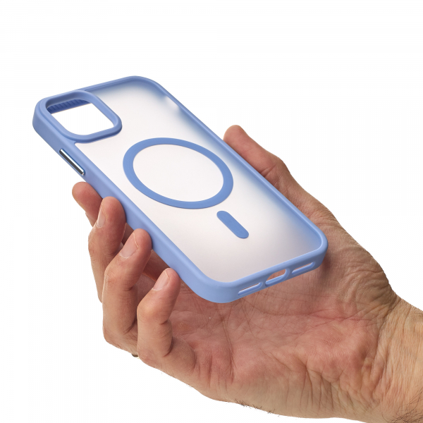 Силиконовый чехол MATTE с поддержкой MagSafe для iPhone 14 lavander