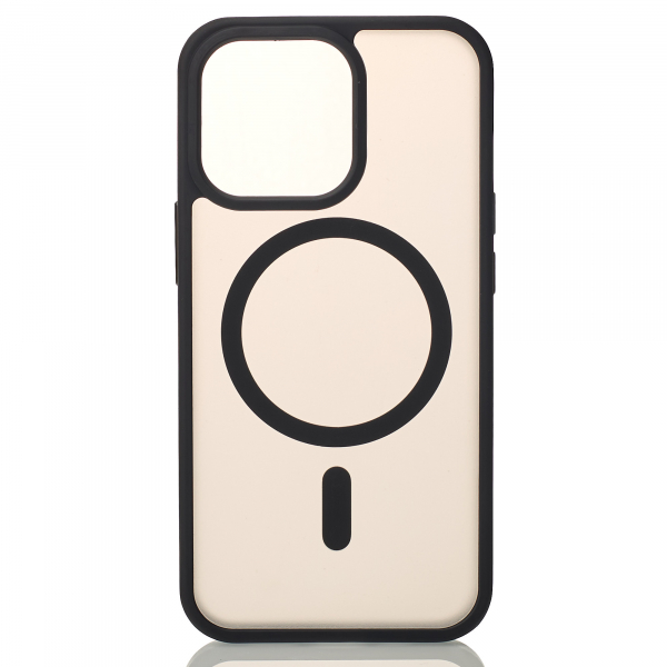 Силиконовый чехол MATTE с поддержкой MagSafe для iPhone 15 Pro classic black