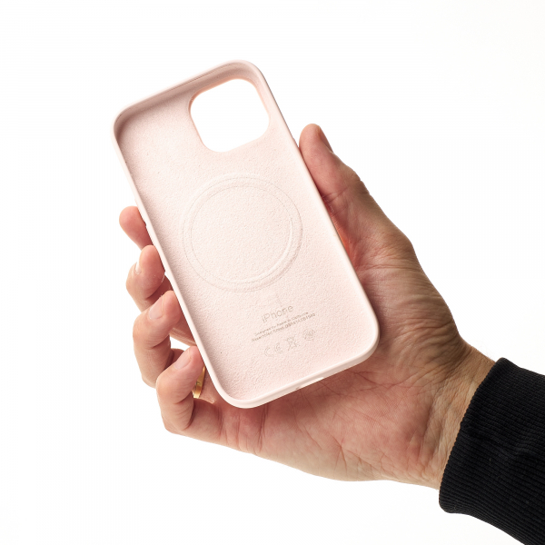 Силиконовый чехол OrigCase "Colors" with MagSafe для iPhone 15 Plus Light Pink