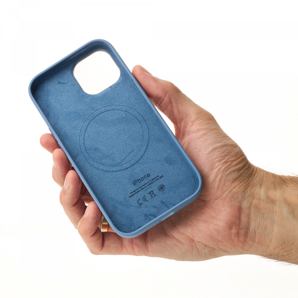 Силиконовый чехол OrigCase "Colors" with MagSafe для iPhone 15 Plus Winter Blue