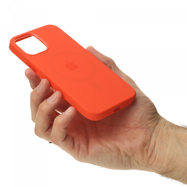 Силиконовый чехол OrigCase "Colors" with MagSafe для iPhone 12 Pro Max Electric Orange