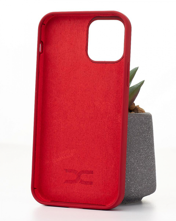 Силиконовый чехол Original pack SOFT для iPhone 12 Pro Max (ТРИЗУБ) темно-красный