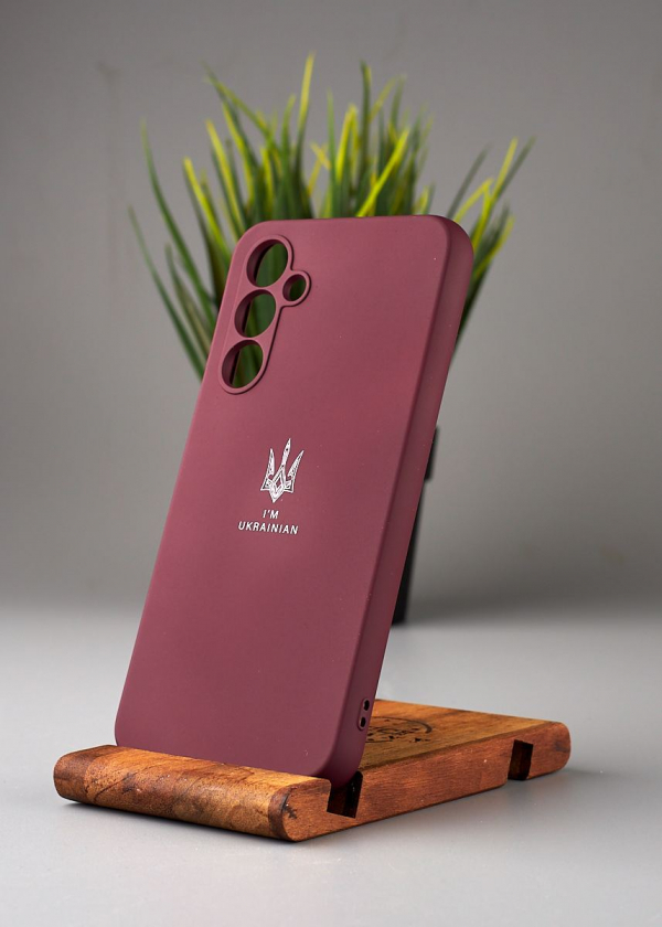 Силиконовый чехол Original pack SOFT для Samsung A54 5G (ТРИЗУБ) бордовый