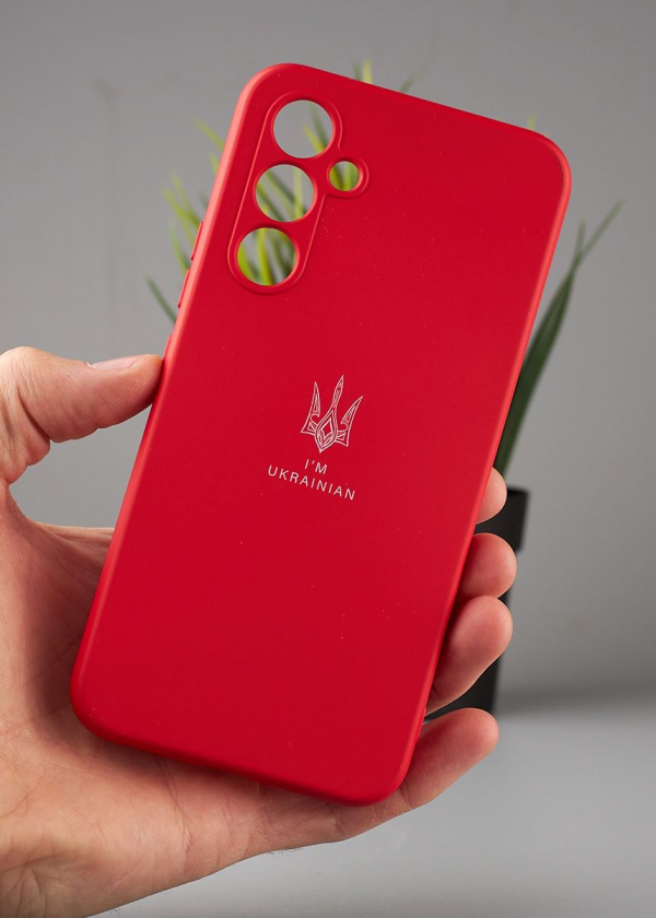 Силиконовый чехол Original pack SOFT для Samsung A54 5G (ТРИЗУБ) красный