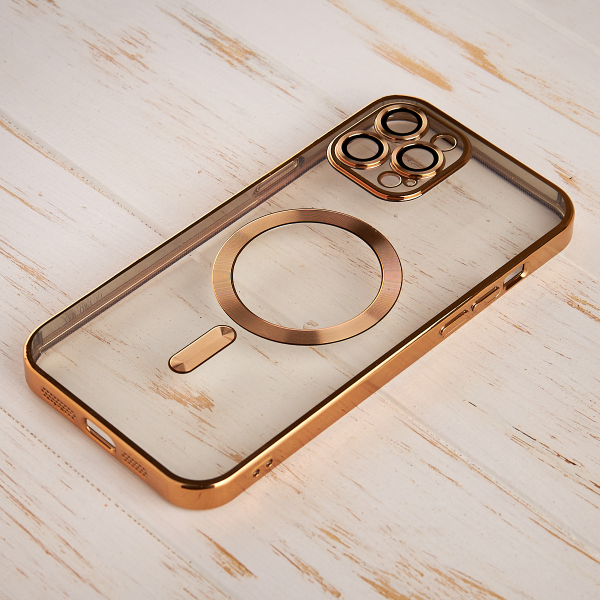 Силиконовый чехол SHINING with MagSafe для iPhone 13 Pro золотой