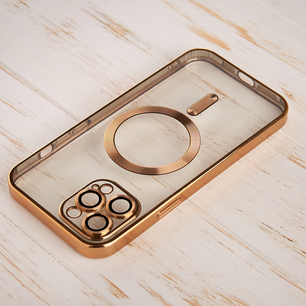 Силиконовый чехол SHINING with MagSafe для iPhone 13 Pro золотой