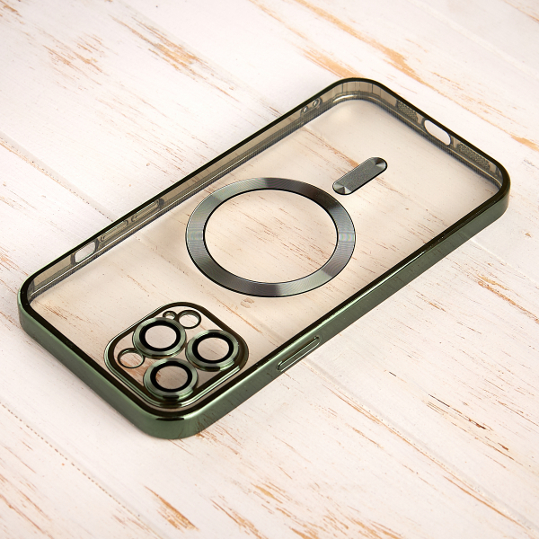 Силиконовый чехол SHINING with MagSafe для iPhone 13 Pro зеленый