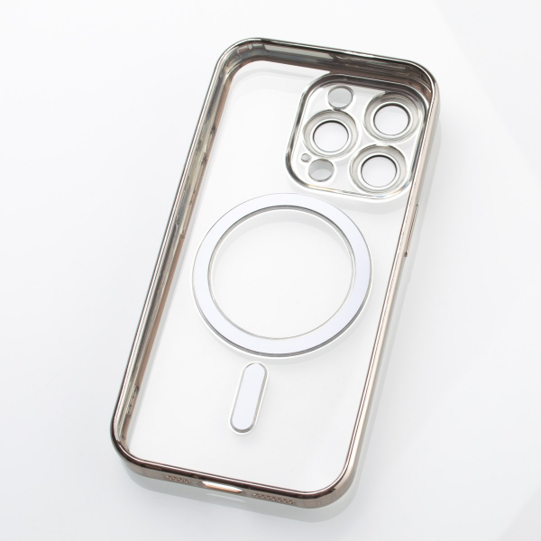 Силиконовый чехол SHINING with MagSafe для iPhone 15 Pro серый