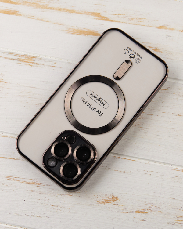 Силиконовый чехол SHINING с поддержкой MagSafe для iPhone 14 Pro черный