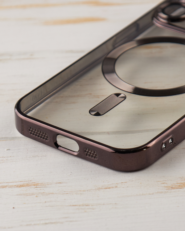 Силиконовый чехол SHINING с поддержкой MagSafe для iPhone 14 Pro черный