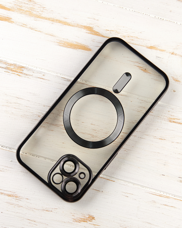Силиконовый чехол SHINING with MagSafe для iPhone 15 Plus черный