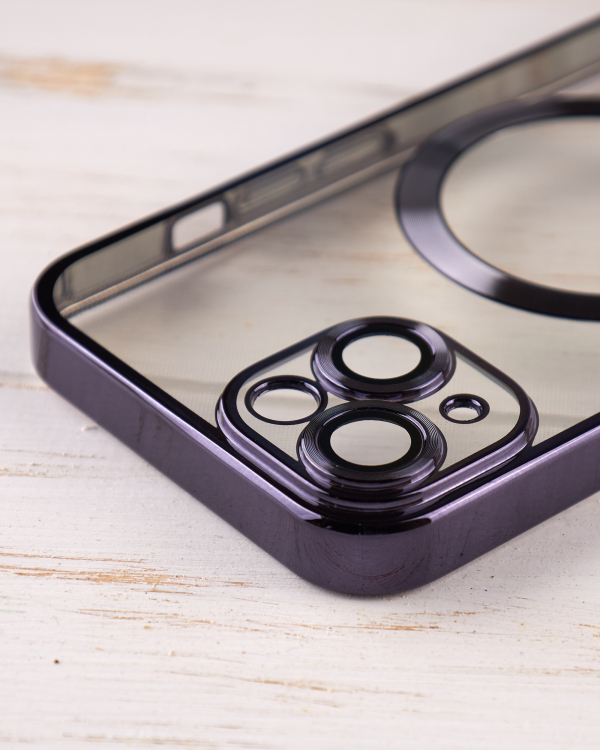 Силиконовый чехол SHINING with MagSafe для iPhone 15 Plus темно-фиолетовый