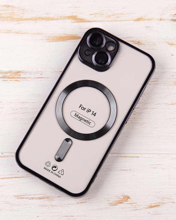 Силиконовый чехол SHINING with MagSafe для iPhone 14 темно-фиолетовый